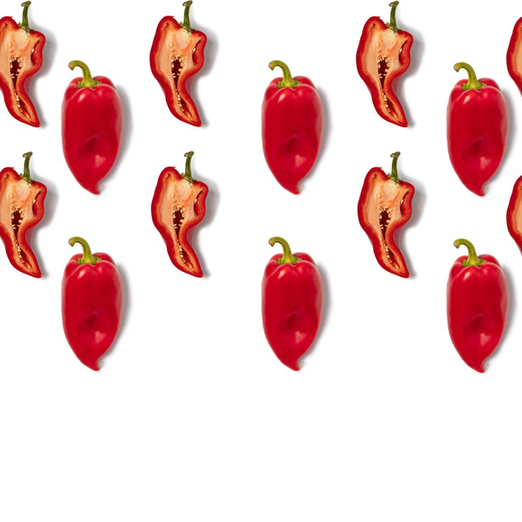 Pattern made of bell pepper, top view