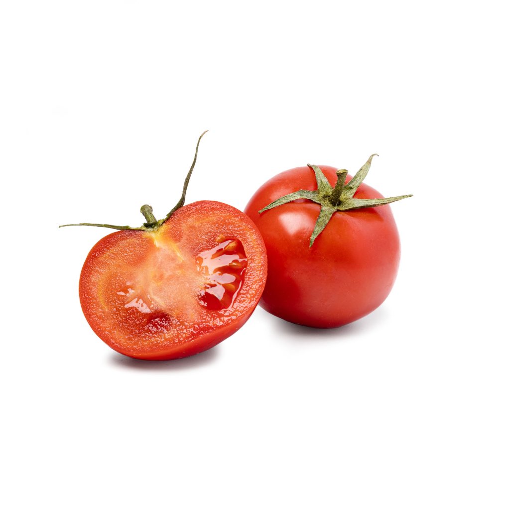 Tomatoes on a white background